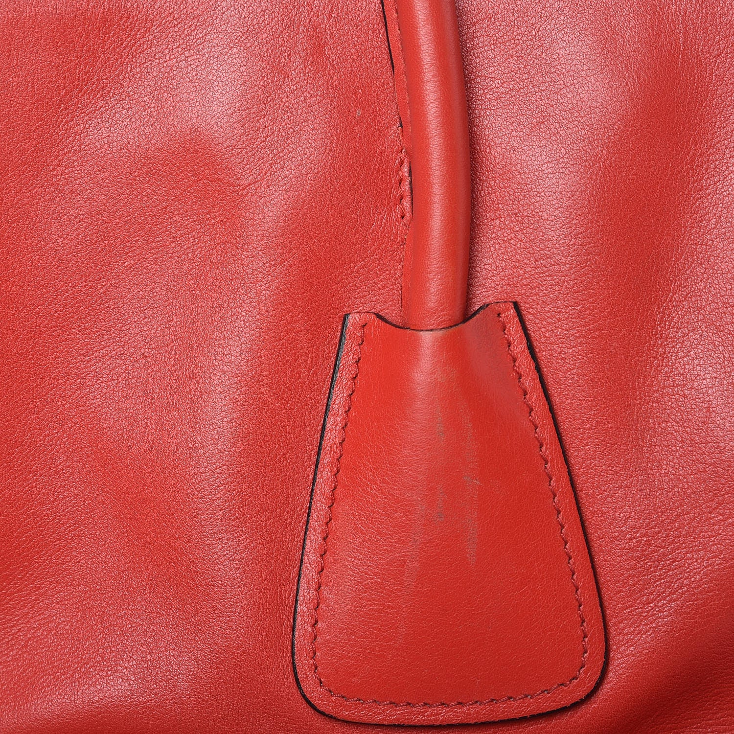 Prada Glace Calfskin Twin Pocket Tote Fuoco 14 of 22