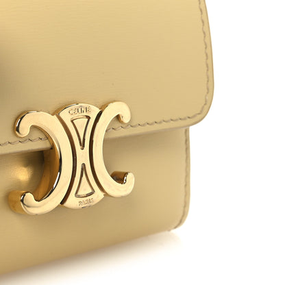 Celine Shiny Calfskin Compact Triomphe Wallet With Coin Purse Pollen 9 of 11