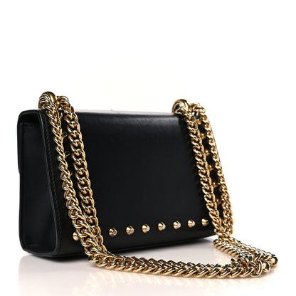 Gucci Calfskin Studded Small Padlock Shoulder Bag Black 3 of 9