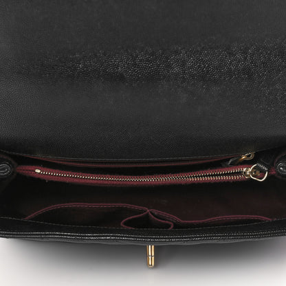 Chanel Caviar Chevron Quilted Small Coco Handle Flap Black 5 of 10