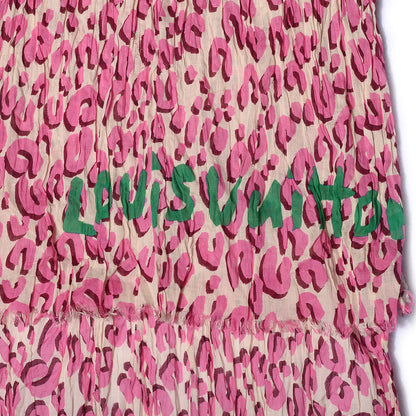 Louis Vuitton Cotton Leopard Pareo Blanc Corail 4 of 6
