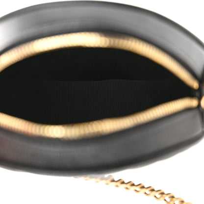 Saint Laurent Grain De Poudre Matelasse Chevron Quilted Round Vinyle Camera Bag Black 5 of 10
