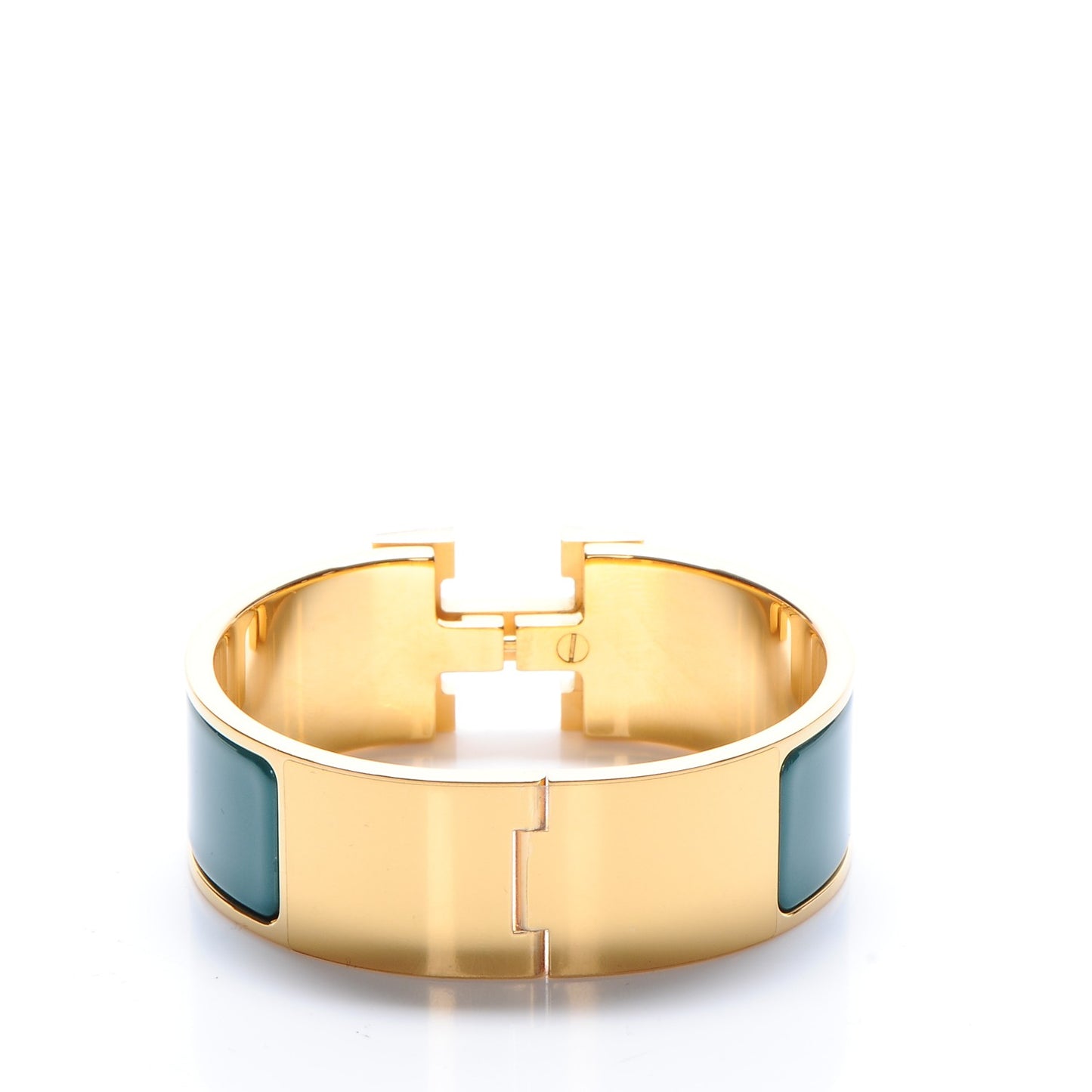 Enamel Clic Clac H Wide Bracelet PM Malachite
