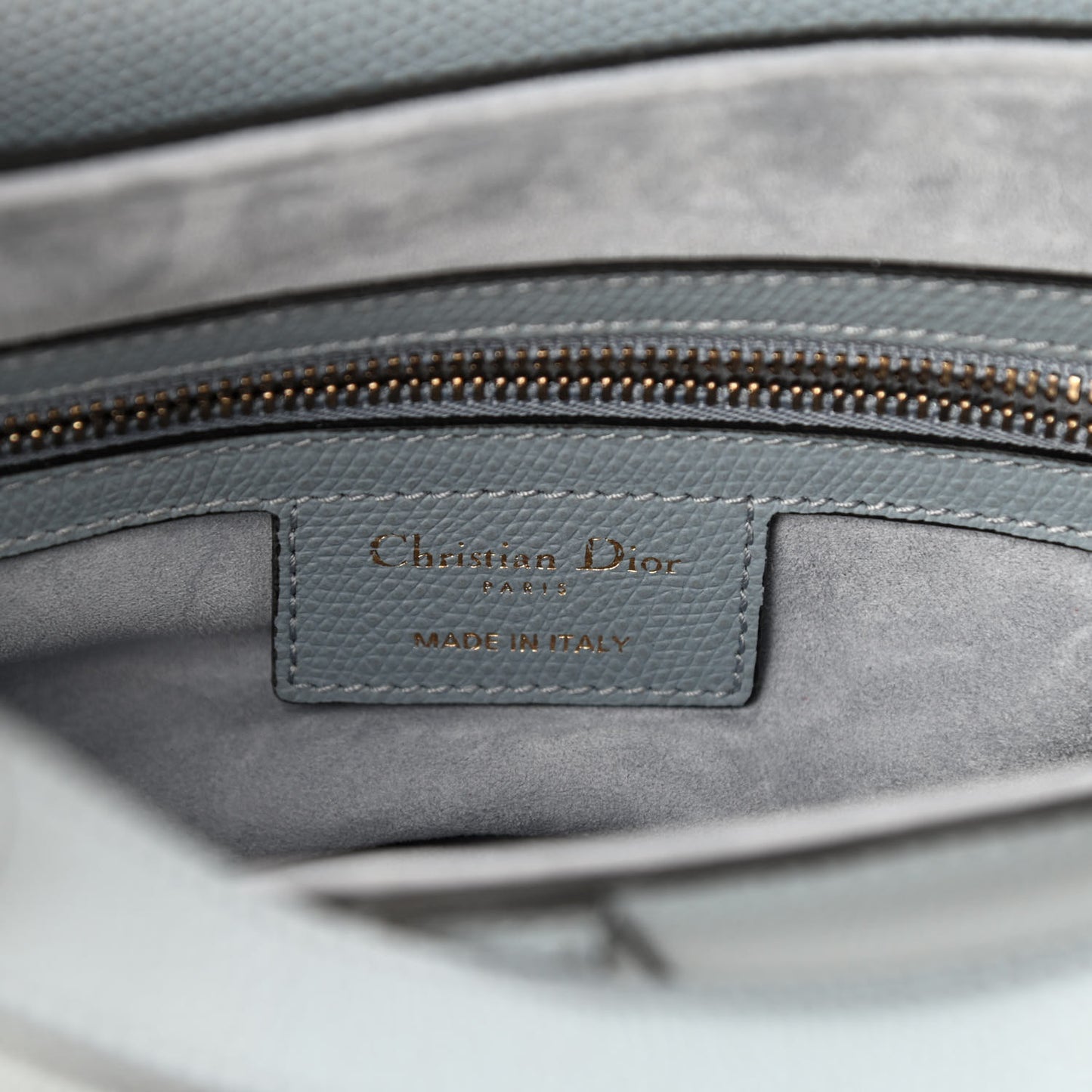 Grained Calfskin Saddle Bag Sky Blue