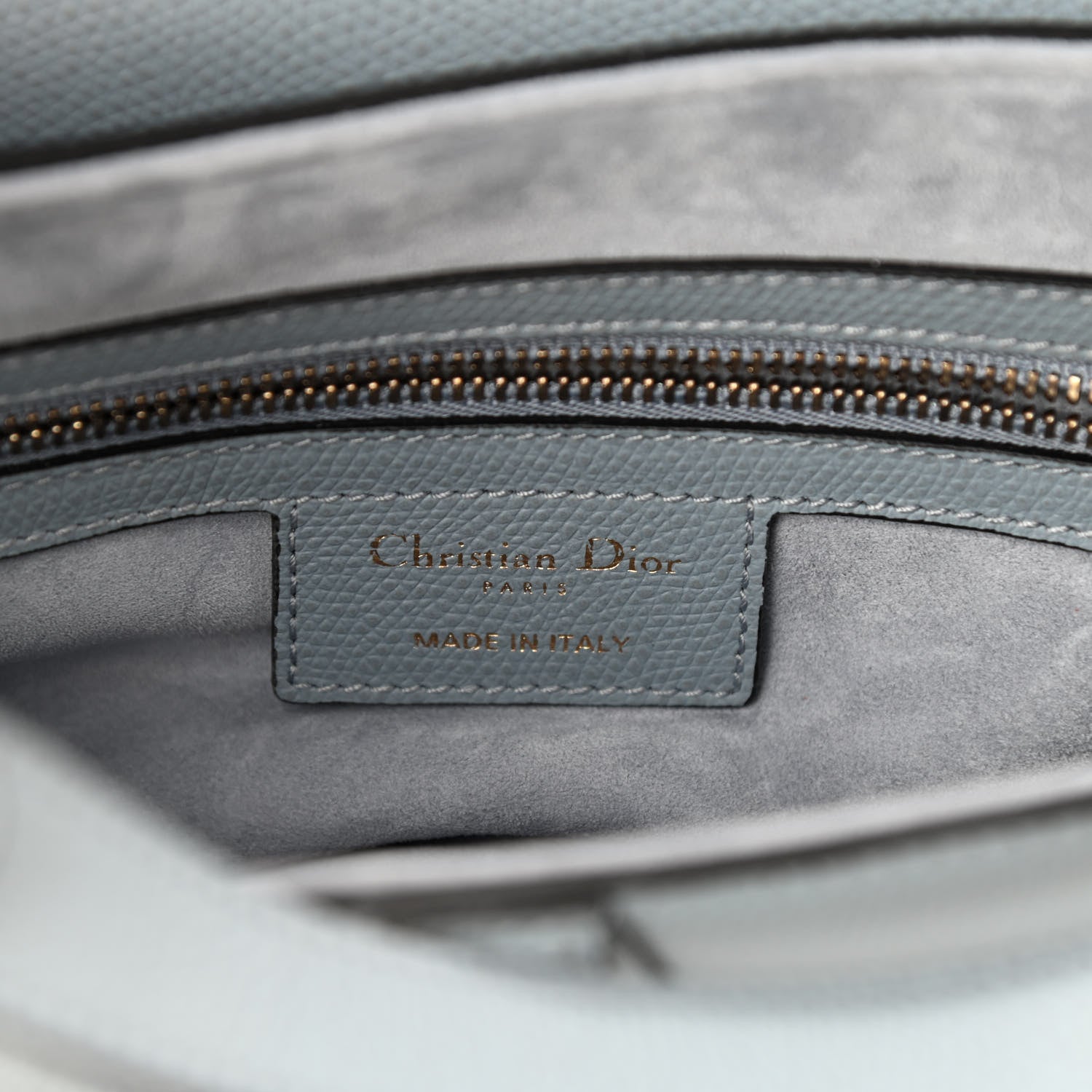 Christian Dior Grained Calfskin Saddle Bag Sky Blue 6 of 10