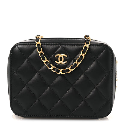 Chanel Lambskin Quilted CC Pearl Crush Camera Case Black 1 of 10
