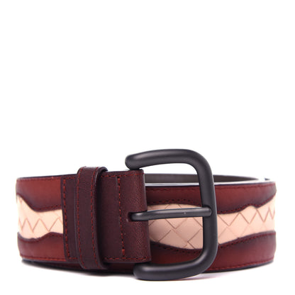 Bottega Veneta Nappa Intrecciato Belt 80 32 Burgundy Petal Pink 1 of 5