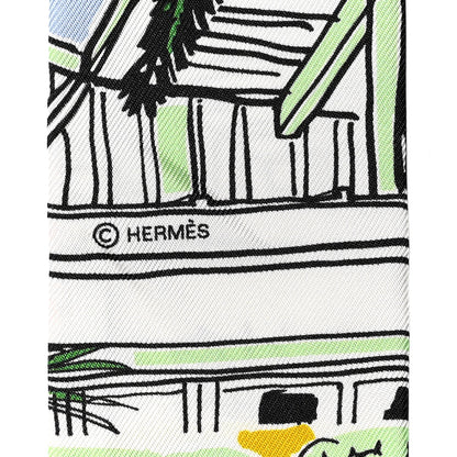 Hermes Silk Rayures d'Ete Twillly Jaune Bleu Orange 3 of 4