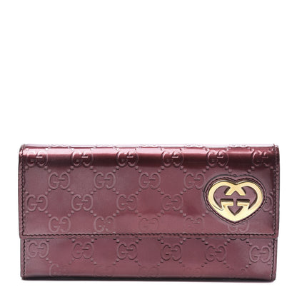 Gucci Shine Guccissima Lovely Heart Continental Wallet Scarlatto 1 of 11