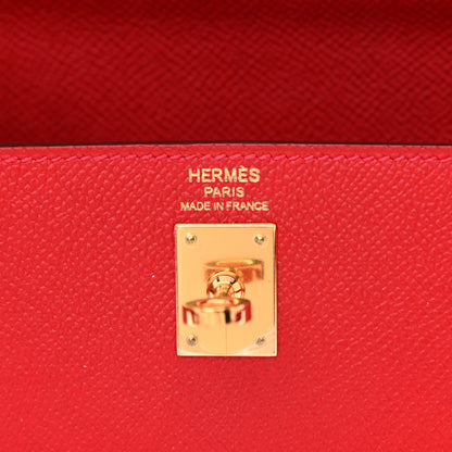 Hermes Epsom Kelly Sellier 25 Rouge Casaque 6 of 11