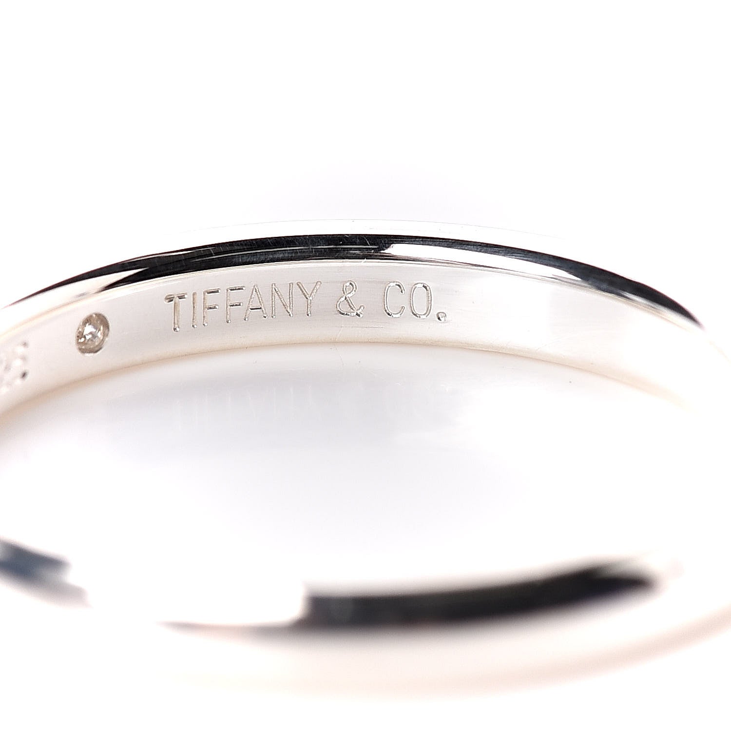 Tiffany Sterling Silver Diamond Elsa Peretti Band Ring 56 7.5 5 of 5