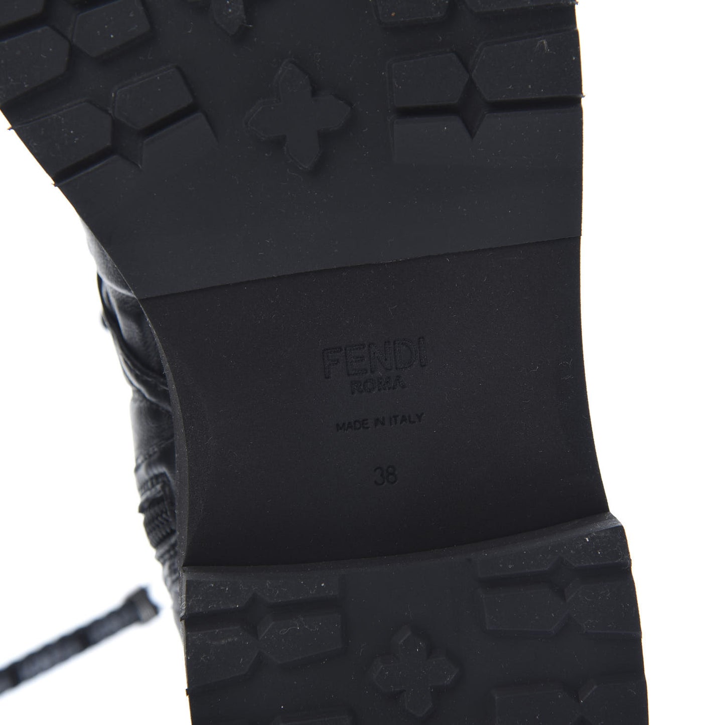 Nappa FF Embossed Womens Biker Boots 38 Black