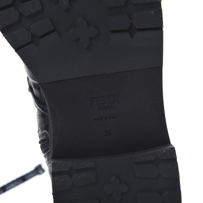 Fendi Nappa FF Embossed Womens Biker Boots 38 Black 6 of 8
