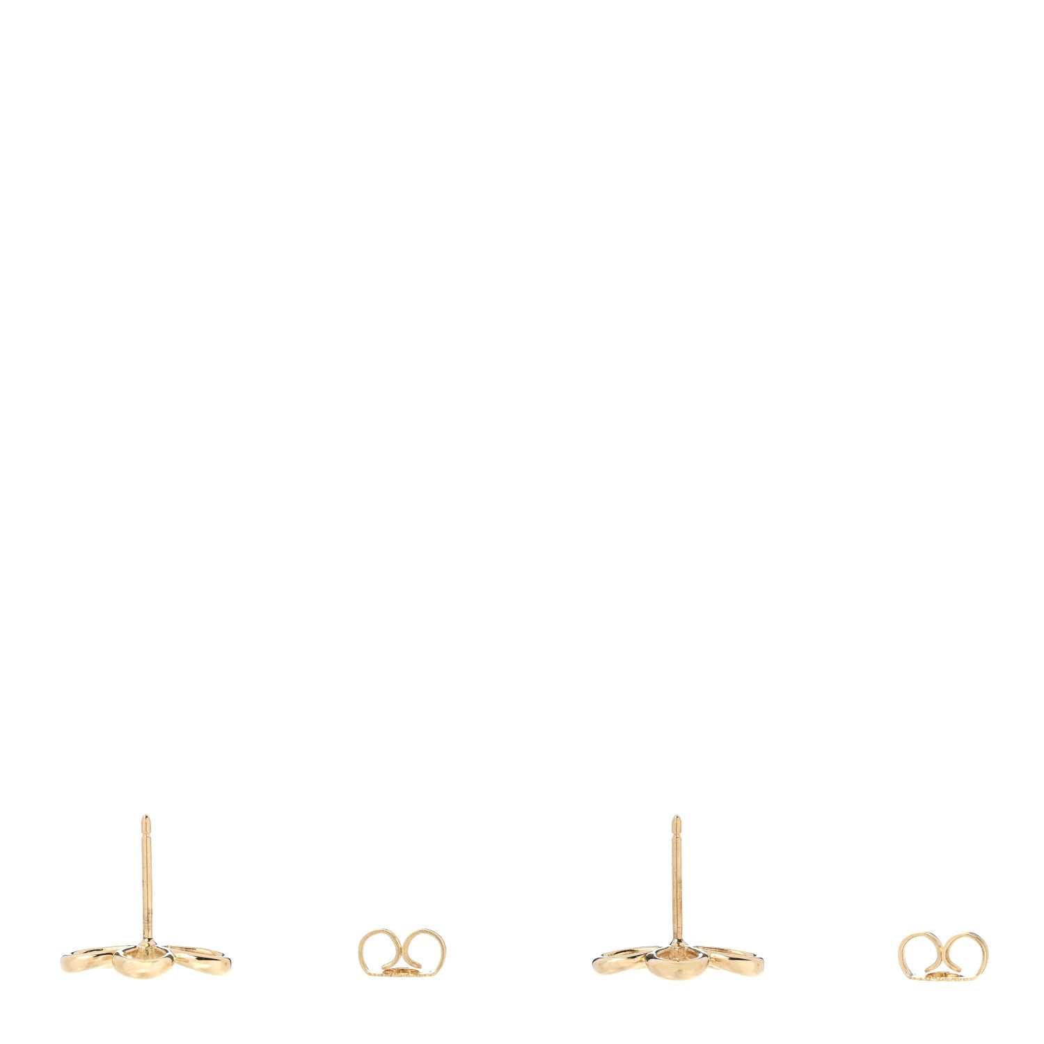Tiffany 18K Yellow Gold Diamond Small Open Flower Earrings 3 of 4