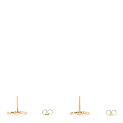 Tiffany 18K Yellow Gold Diamond Small Open Flower Earrings 3 of 4