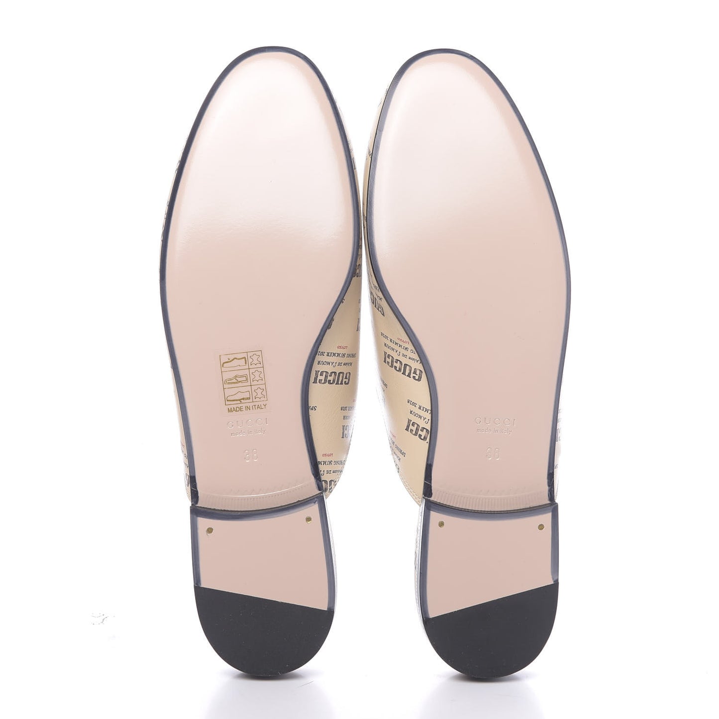 Calfskin Stamp Print Womens Princetown Slippers 38 Soy Black