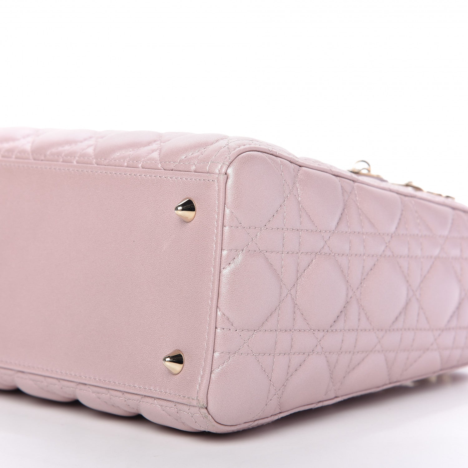 Christian Dior Pearly Lambskin Cannage Medium Lady Dior Lotus 7 of 10