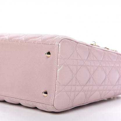 Christian Dior Pearly Lambskin Cannage Medium Lady Dior Lotus 7 of 10