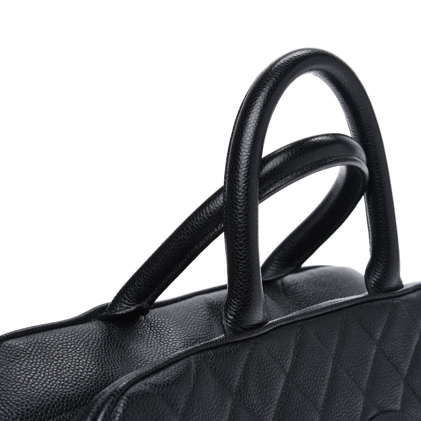 Caviar Quilted Large Bowler Black
