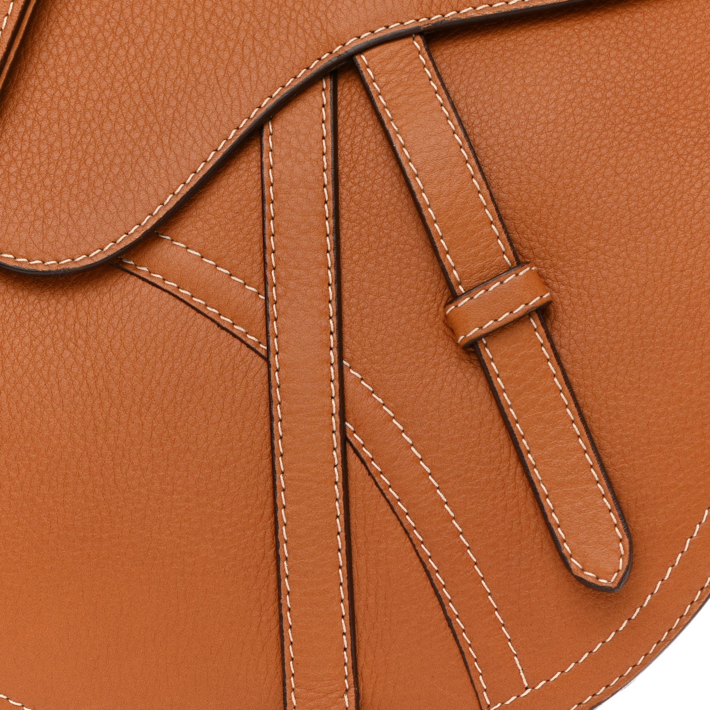 Calfskin Baudrier Saddle Bag Tan