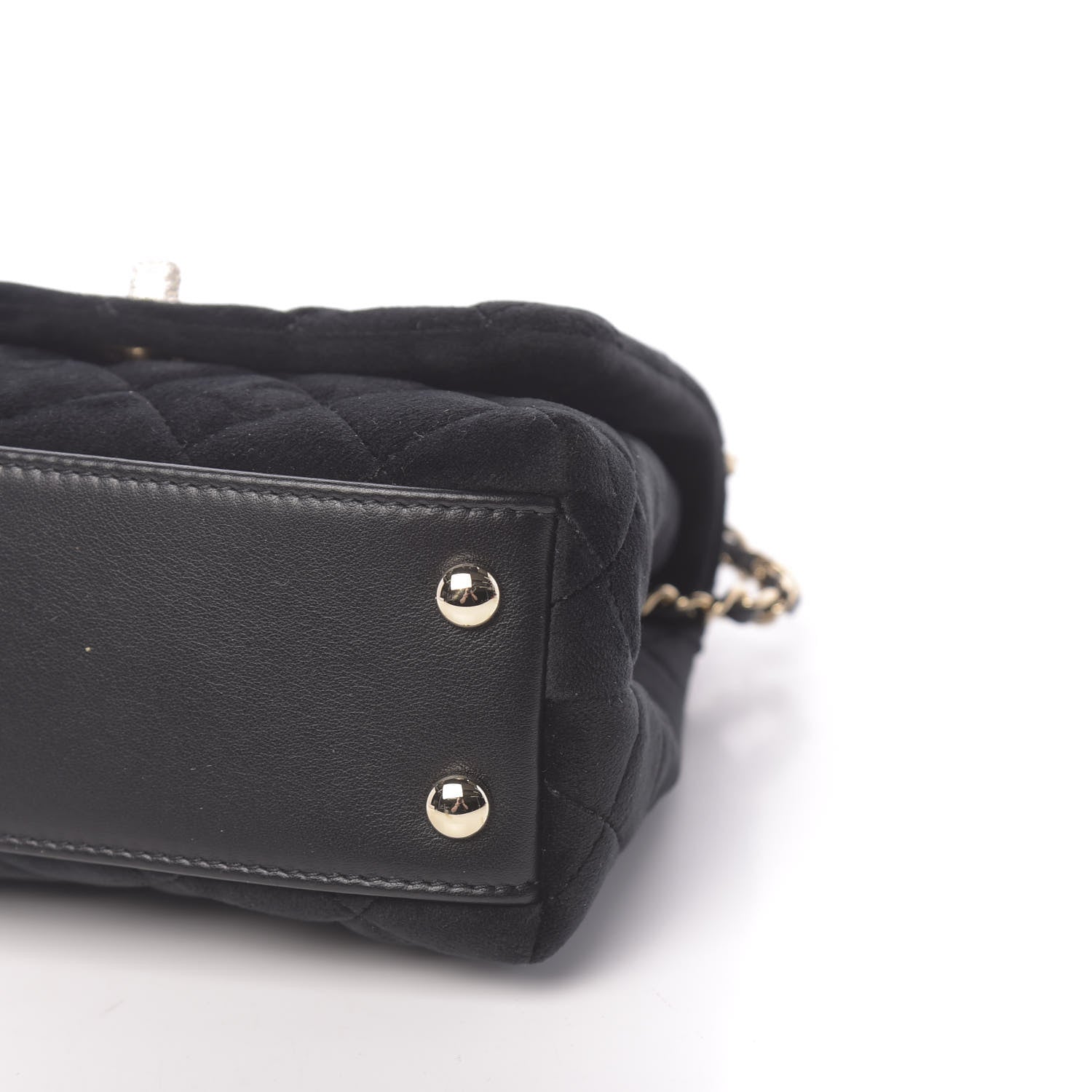 Chanel Velvet Crystal Quilted Extra Mini Coco Handle Flap Black 9 of 11