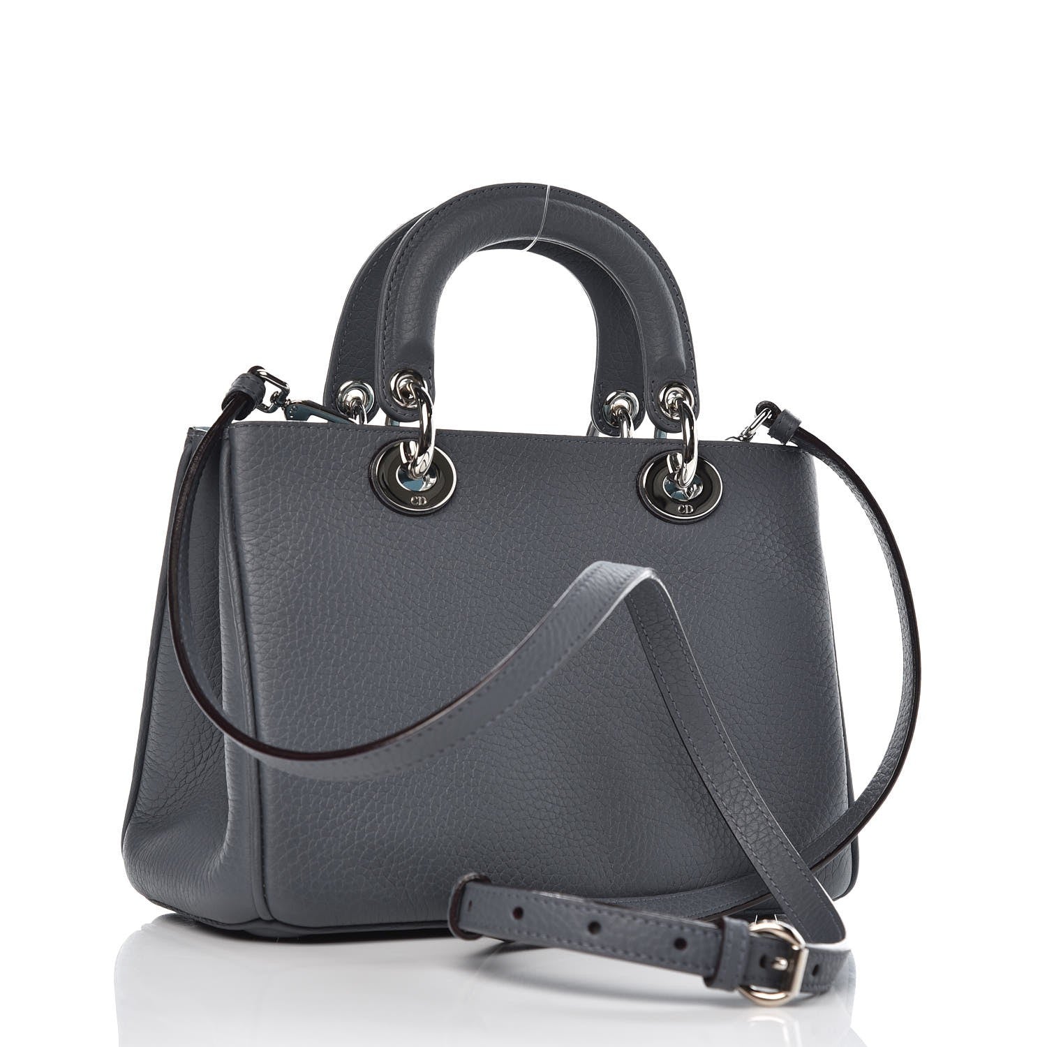 Christian Dior Bullcalf Mini Diorissimo Tote Grey Blue 3 of 7