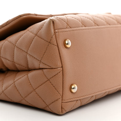 Chanel Caviar Lizard Embossed Quilted Small Coco Handle Flap Beige 8 of 17