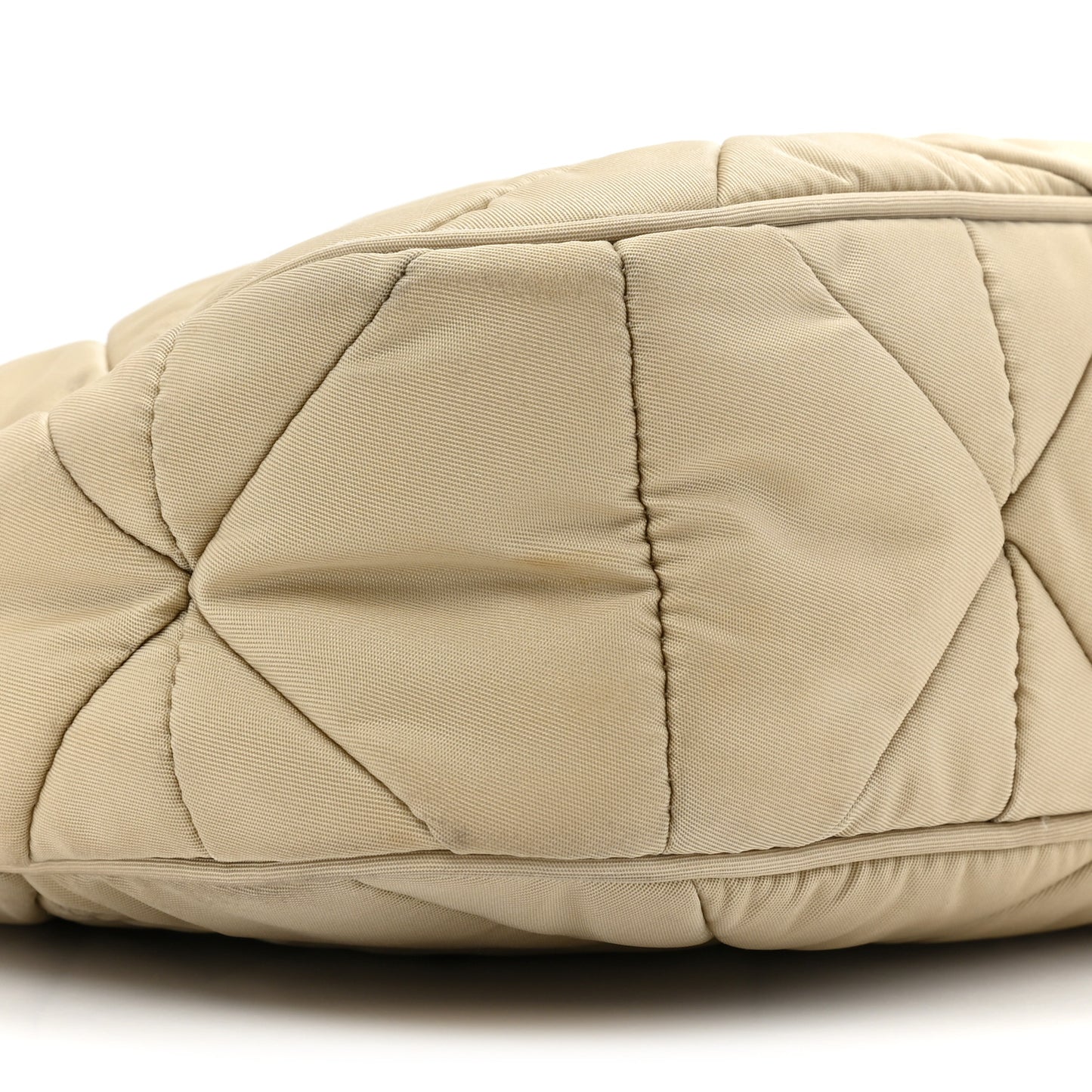 Re-Nylon Triangle Quilted Padded Patchwork System Shoulder Bag Deserto