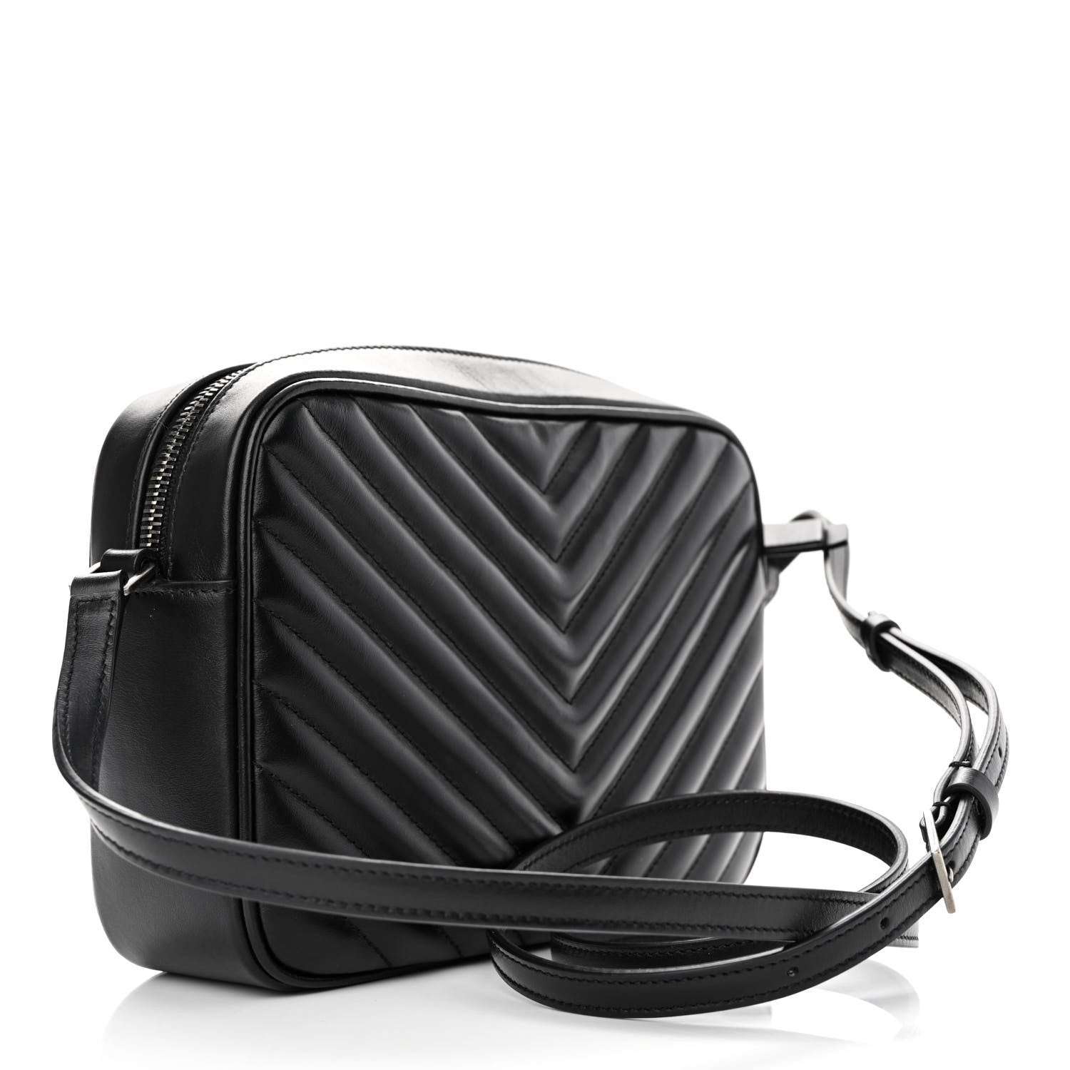 Saint Laurent Calfskin Matelasse Monogram Lou Camera Bag Black 3 of 10