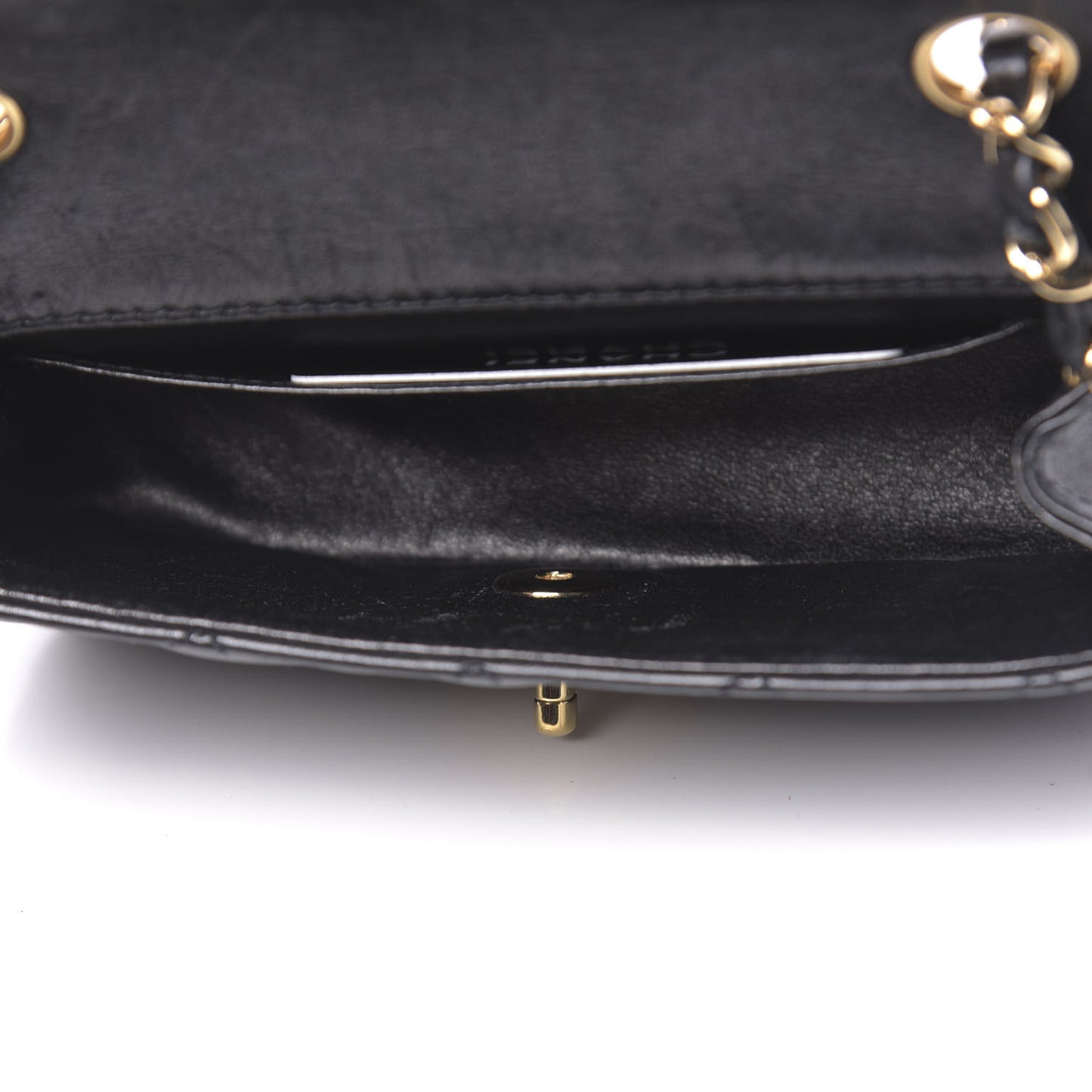 Lambskin Quilted Mini Flap Black