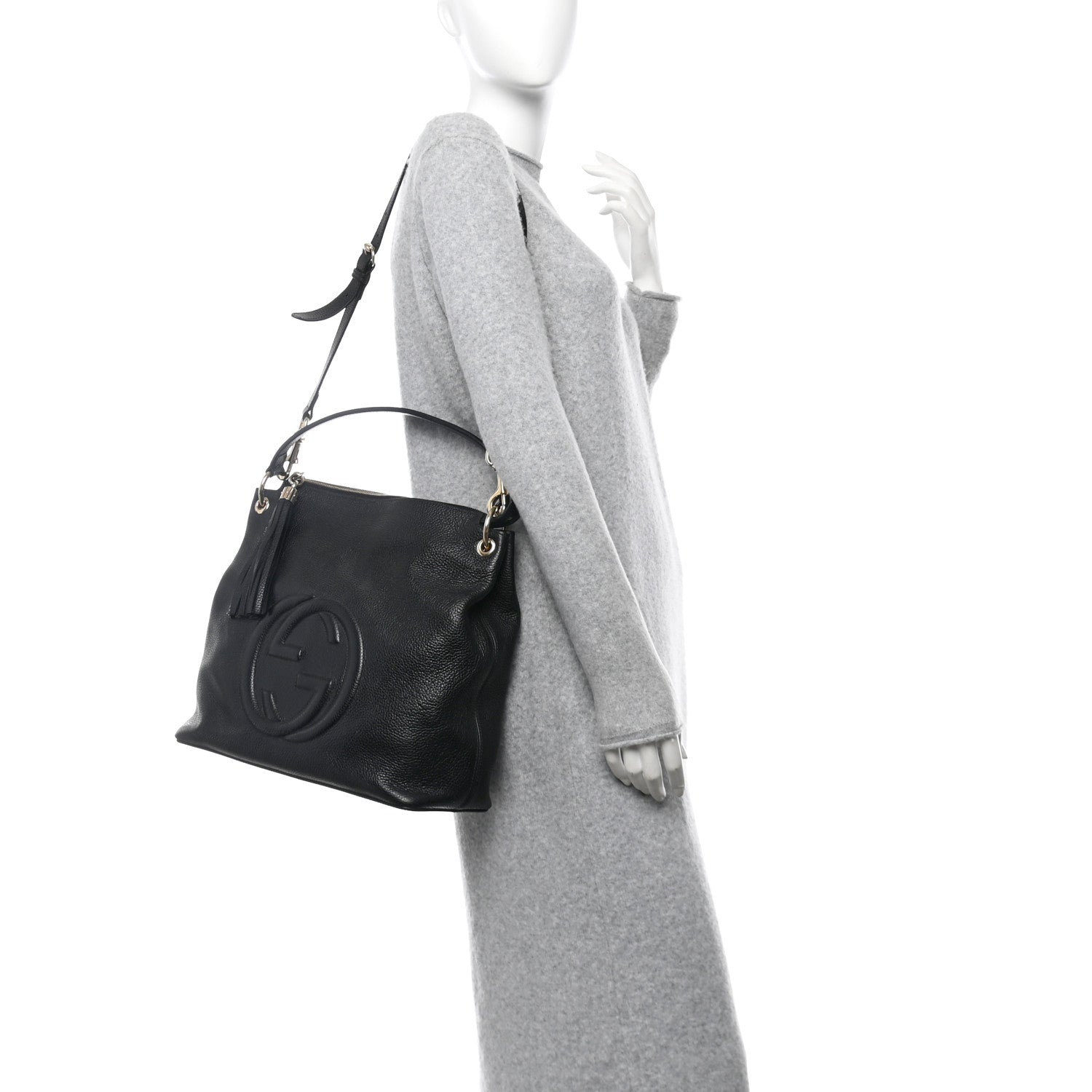 Gucci Pebbled Calfskin Large Soho Hobo Black 2 of 10