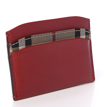 Burberry Calfskin Horseferry Check Izzy Card Case Red 2 of 5