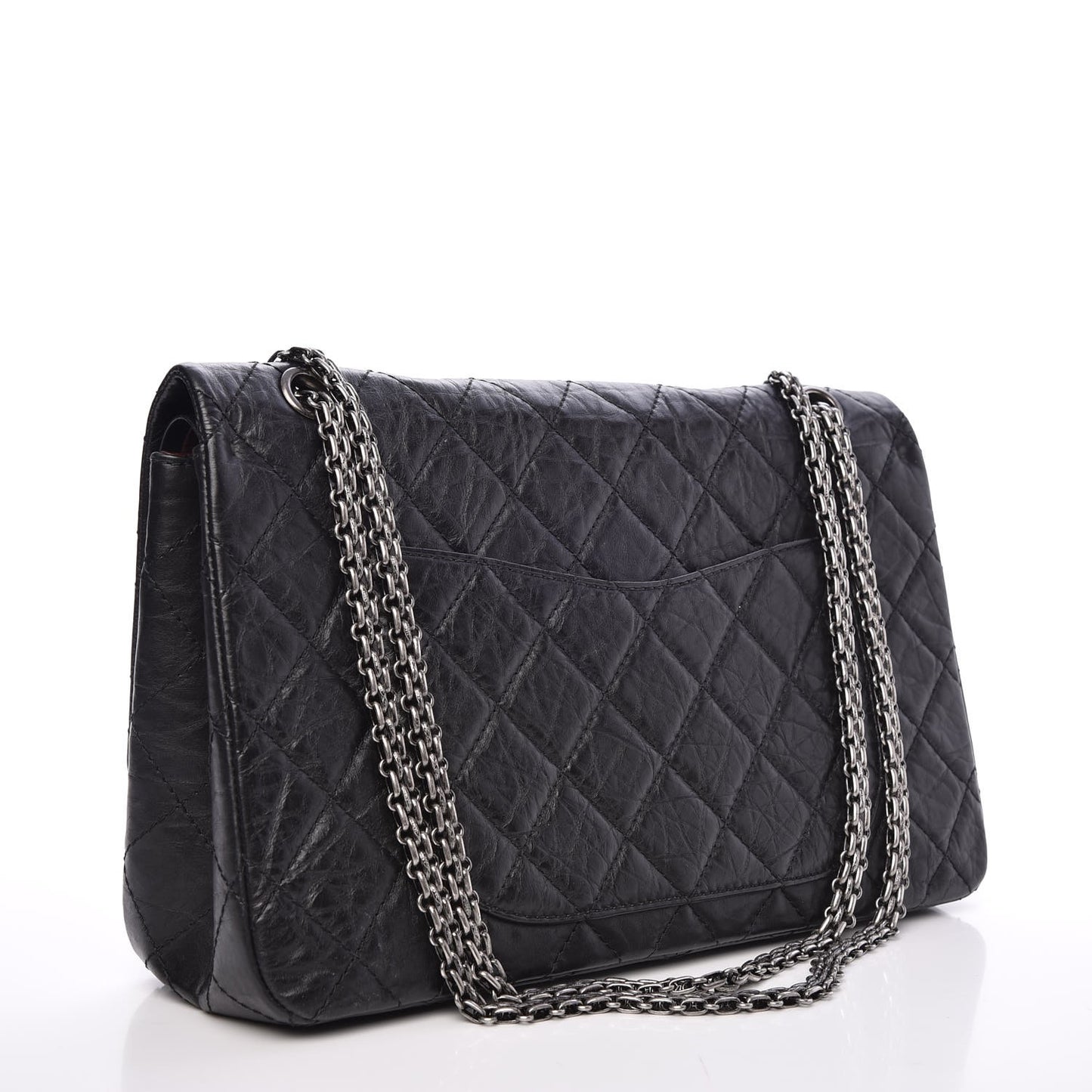 Aged Calfskin Quilted 2.55 Reissue 227 Flap Black