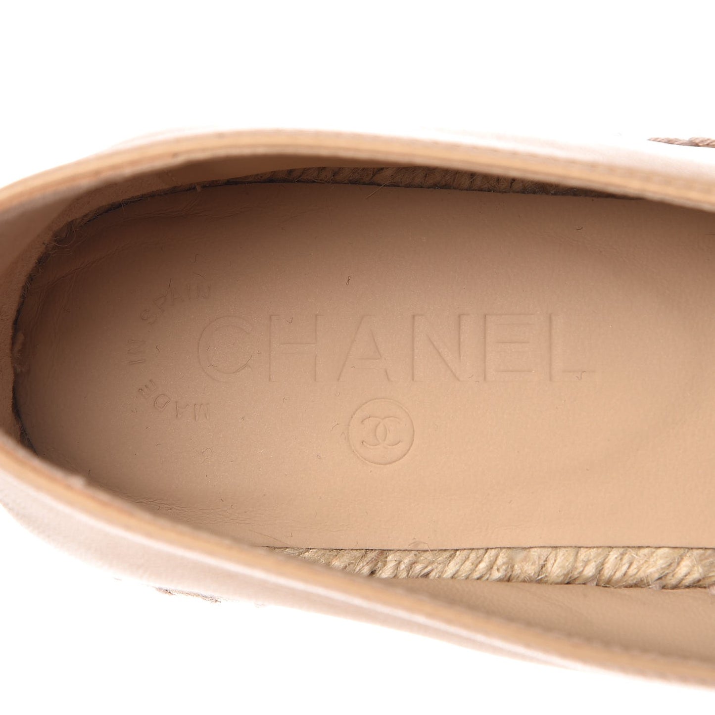 Lambskin CC Espadrilles 41 Beige Black