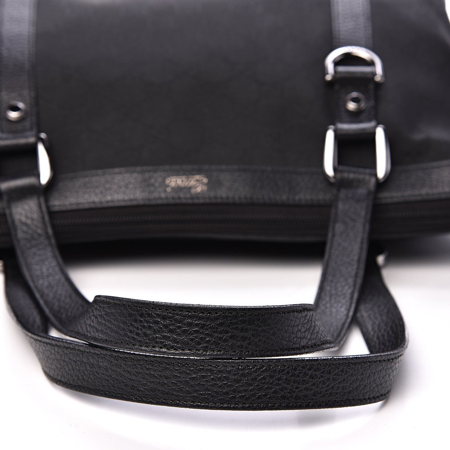 Nylon Monogram Medium Abbey Tote Black