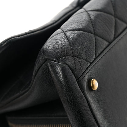 Chanel Shiny Sheepskin Quilted Large Trapezio Flap Black 8 of 12