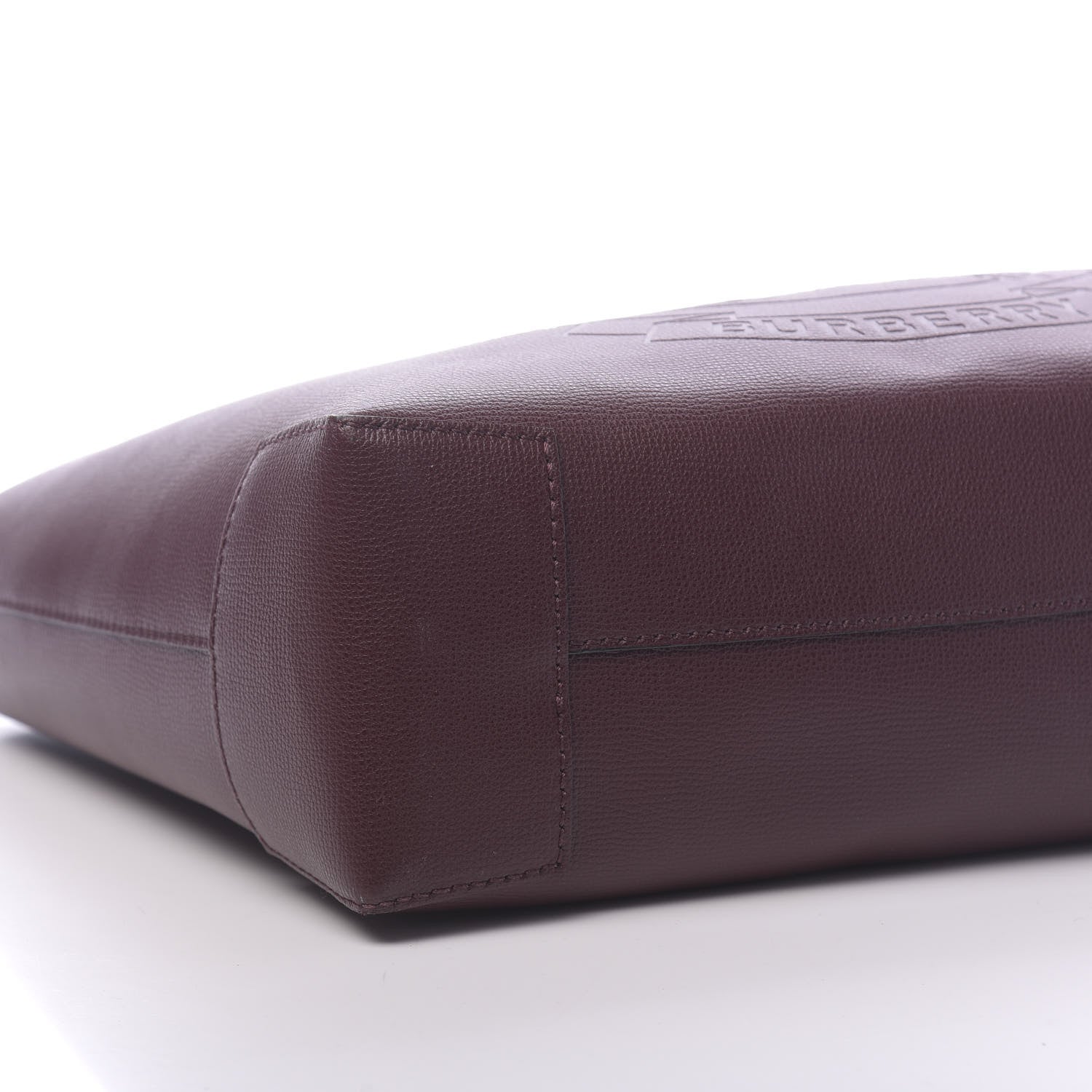 Burberry Calfskin Crest Embossed Small Tote Burgundy 7 of 9