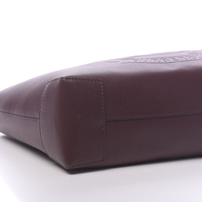 Burberry Calfskin Crest Embossed Small Tote Burgundy 7 of 9