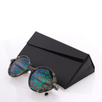Christian Dior Acetate Leaf Print Umbrage Round Sunglasses Green Foliage 8 of 8
