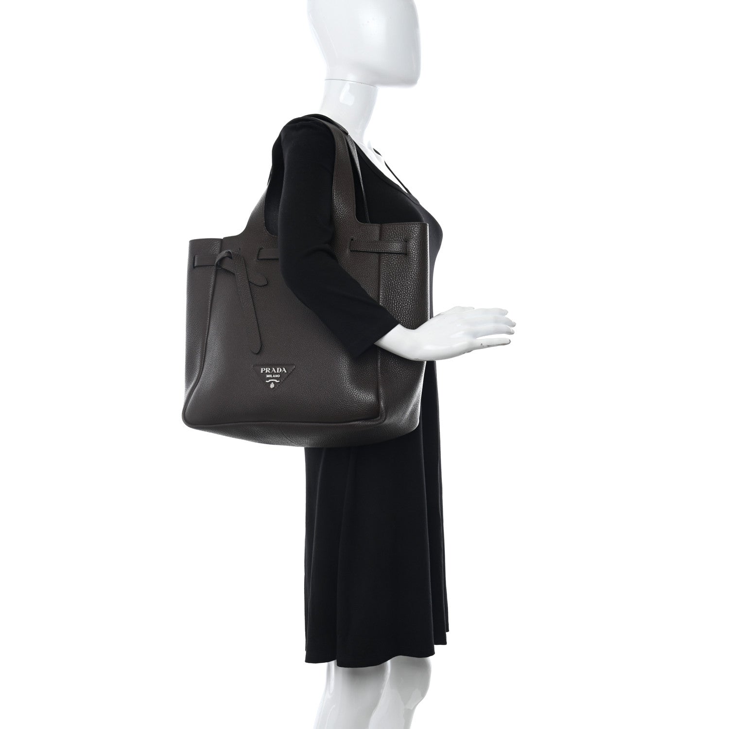 Prada Vitello Daino Drawstring Bag Brown 2 of 15