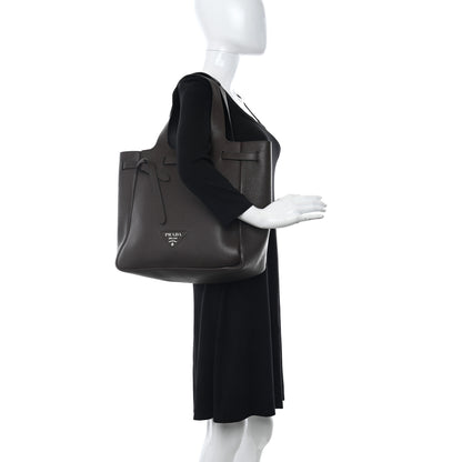 Prada Vitello Daino Drawstring Bag Brown 2 of 15