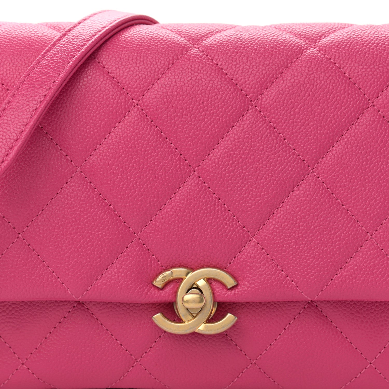 Chanel Shiny Caviar Quilted Small Chain Melody Flap Dark Pink 9 of 10