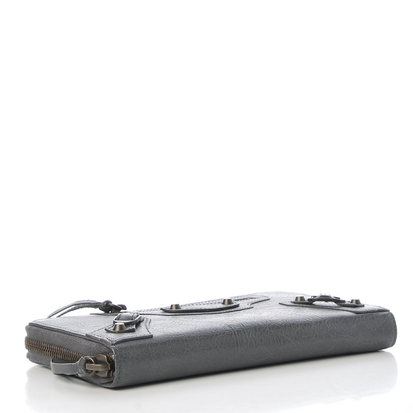 Agneau Classic Hardware Continental Zip Around Wallet Gris Tarmac
