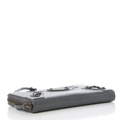 Balenciaga Agneau Classic Hardware Continental Zip Around Wallet Gris Tarmac 4 of 9