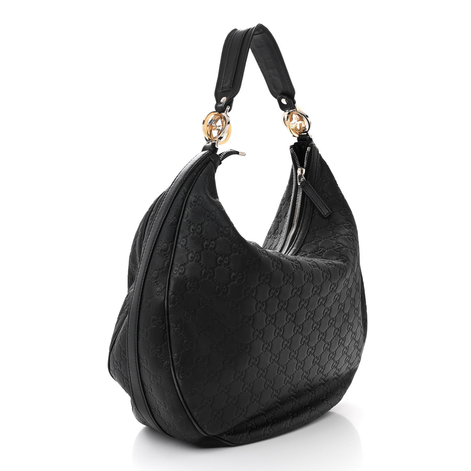 Gucci Guccissima Large GG Twins Hobo Black 3 of 13