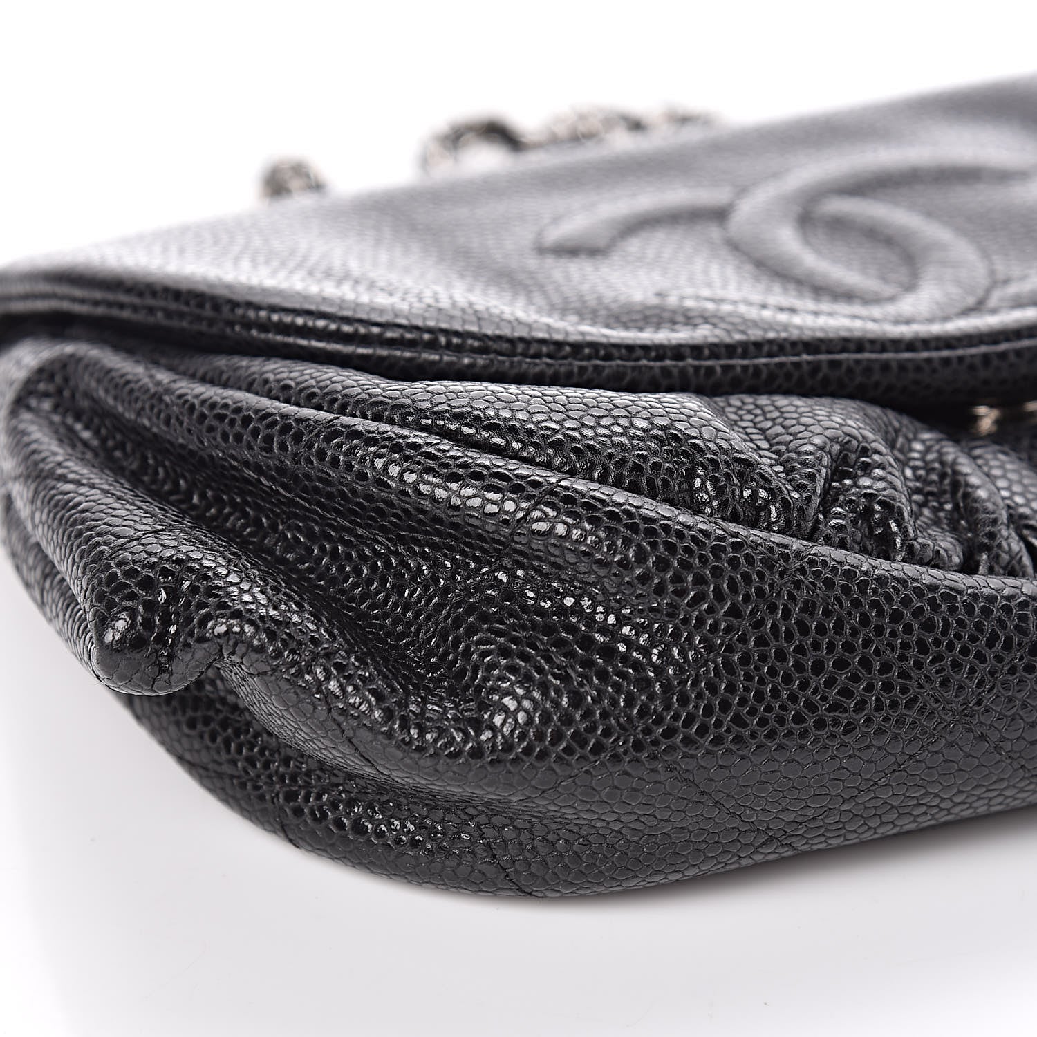 Chanel Caviar Half Moon Wallet On Chain WOC Black 9 of 11