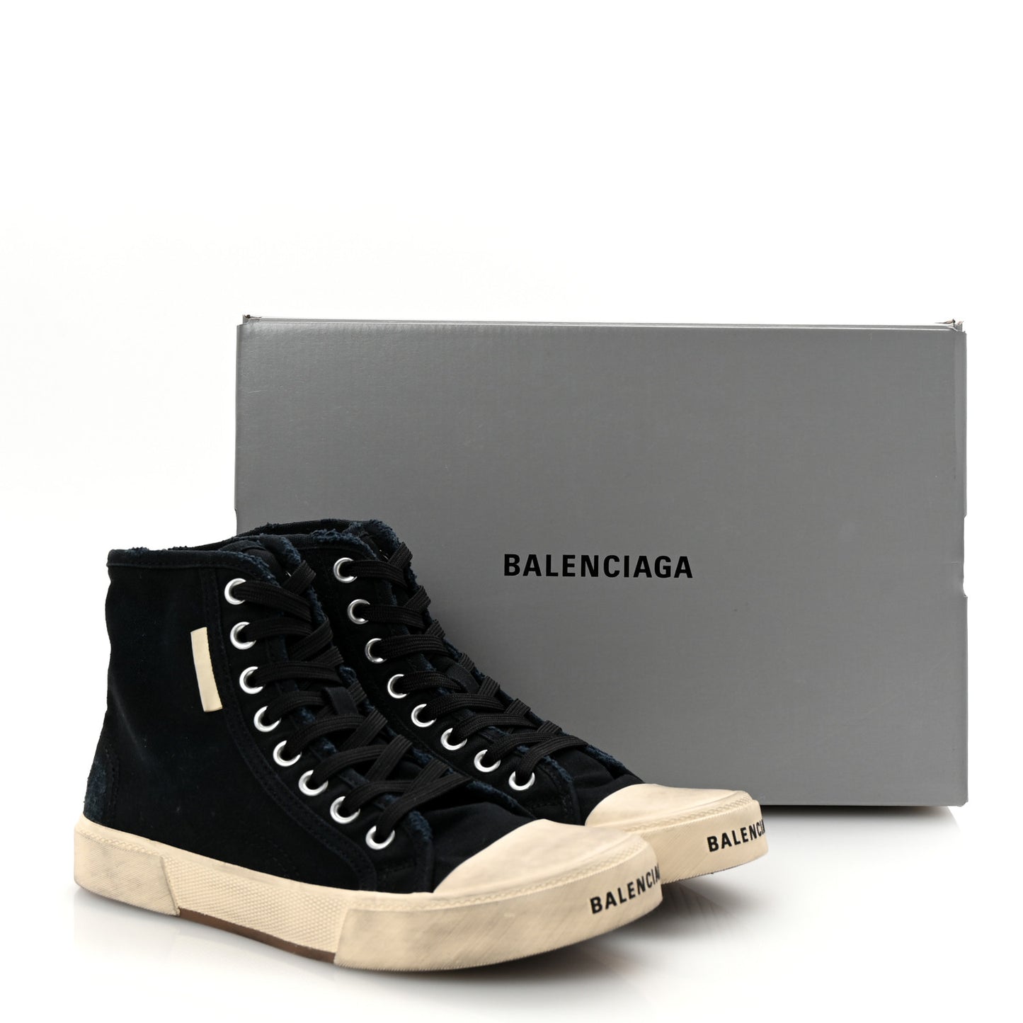 Canvas Distressed Womens Paris High Top Sneakers 38 Black