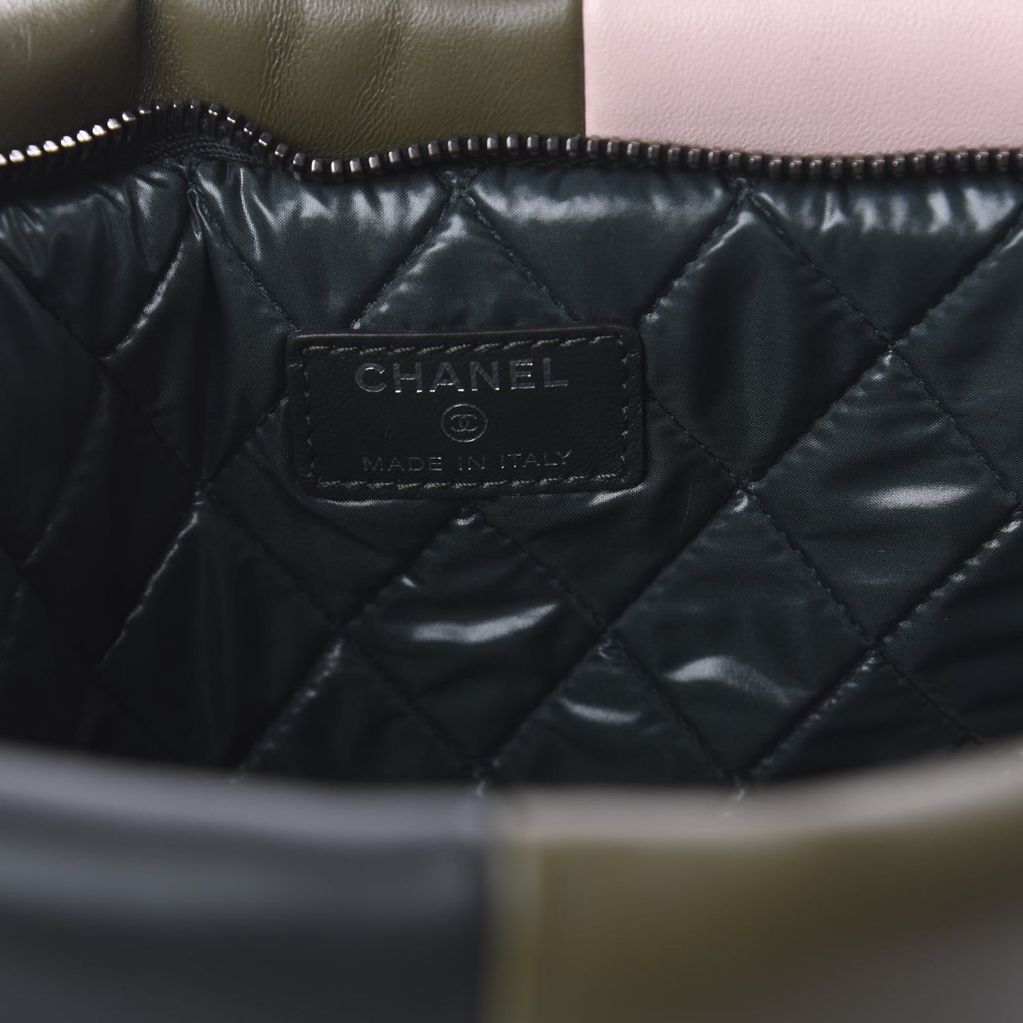 Lambskin Patchwork Large Cosmetic Case Multicolor