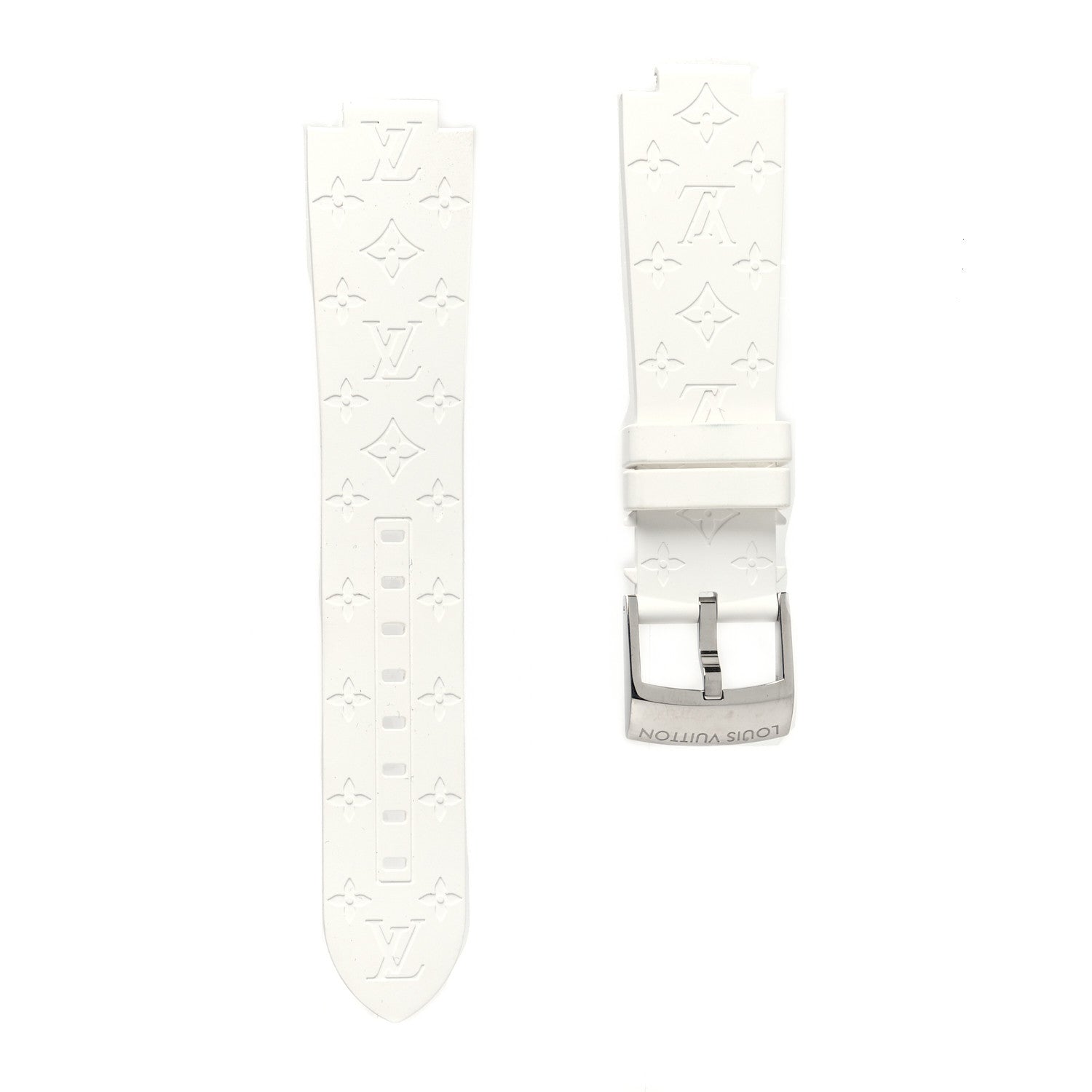 Louis Vuitton Rubber Monogram Tambour Watch Strap White 1 of 5