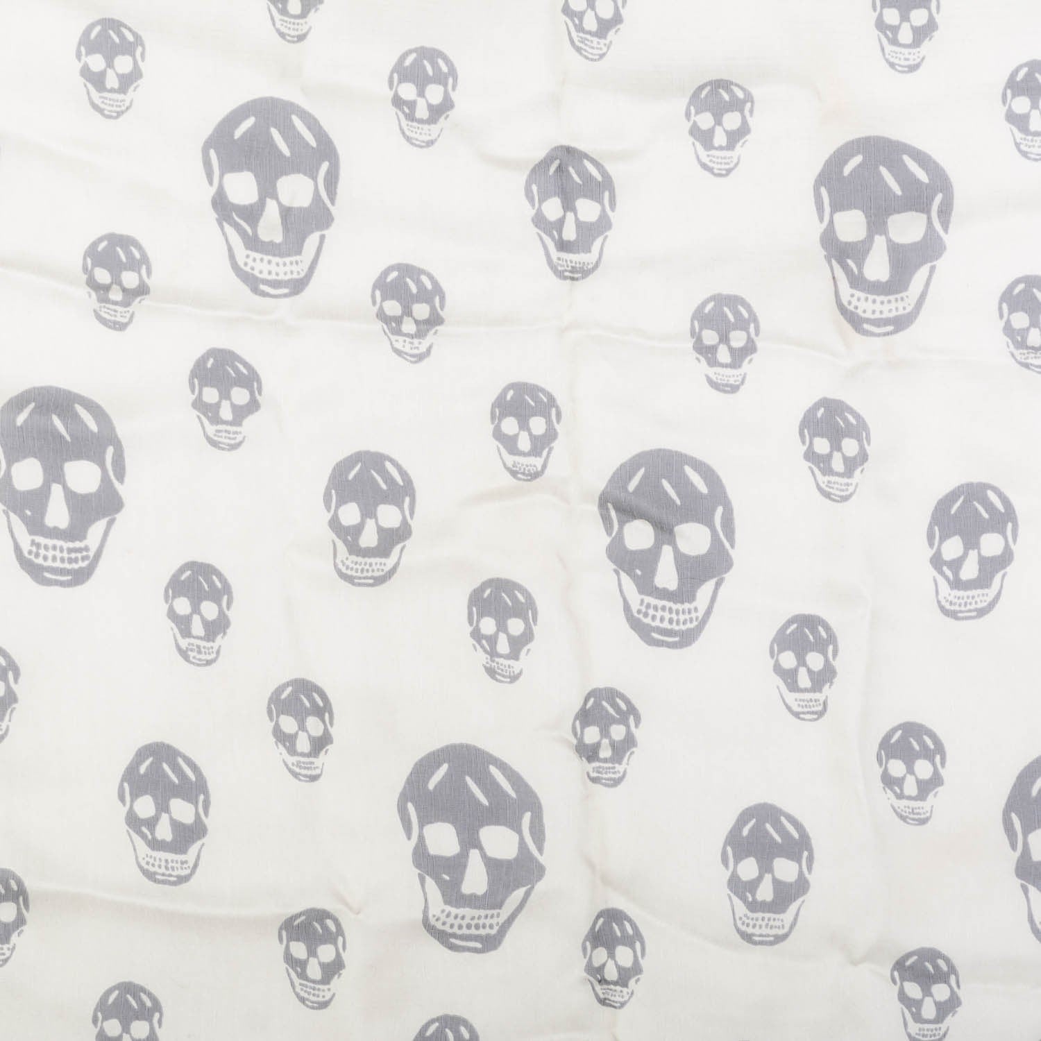 Alexander McQueen Silk Chiffon Skull Scarf Grey 1 of 6